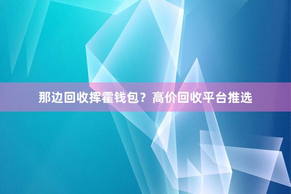 那边回收挥霍钱包?高价回收平台推选